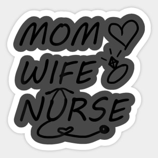 Mom Wife Nurse Retro Healthcare Professional Nursing Sticker
